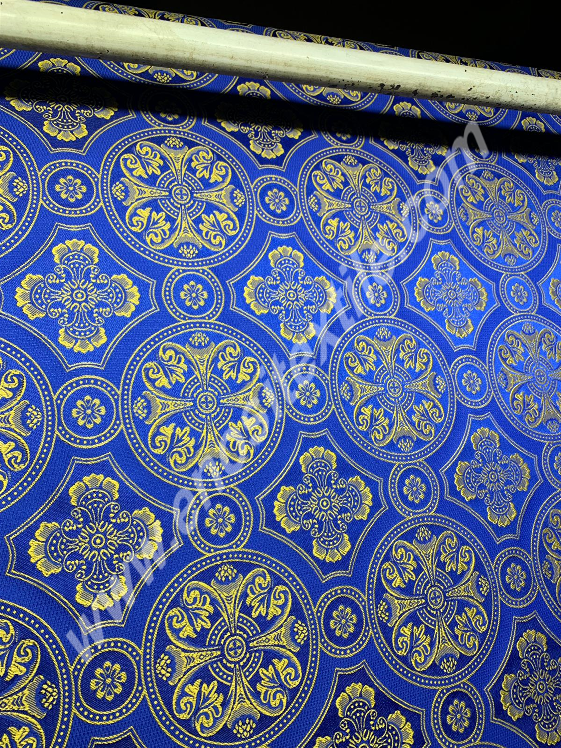 KL-027 Dark Blue-Gold Brocade Fabrics